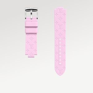 Louis Vuitton Watch Strap “Tambour Monogram Rubber Strap” R17089 Pink Size Small